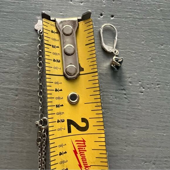 925 Sterling Silver Necklace & Earrings - Picture 5 of 7